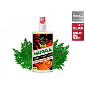 Mugga Strong Spray 50% DEET 75 ml na komary tropikalne Mugga Strong Spray 50% DEET 75 ml na komary tropikalne